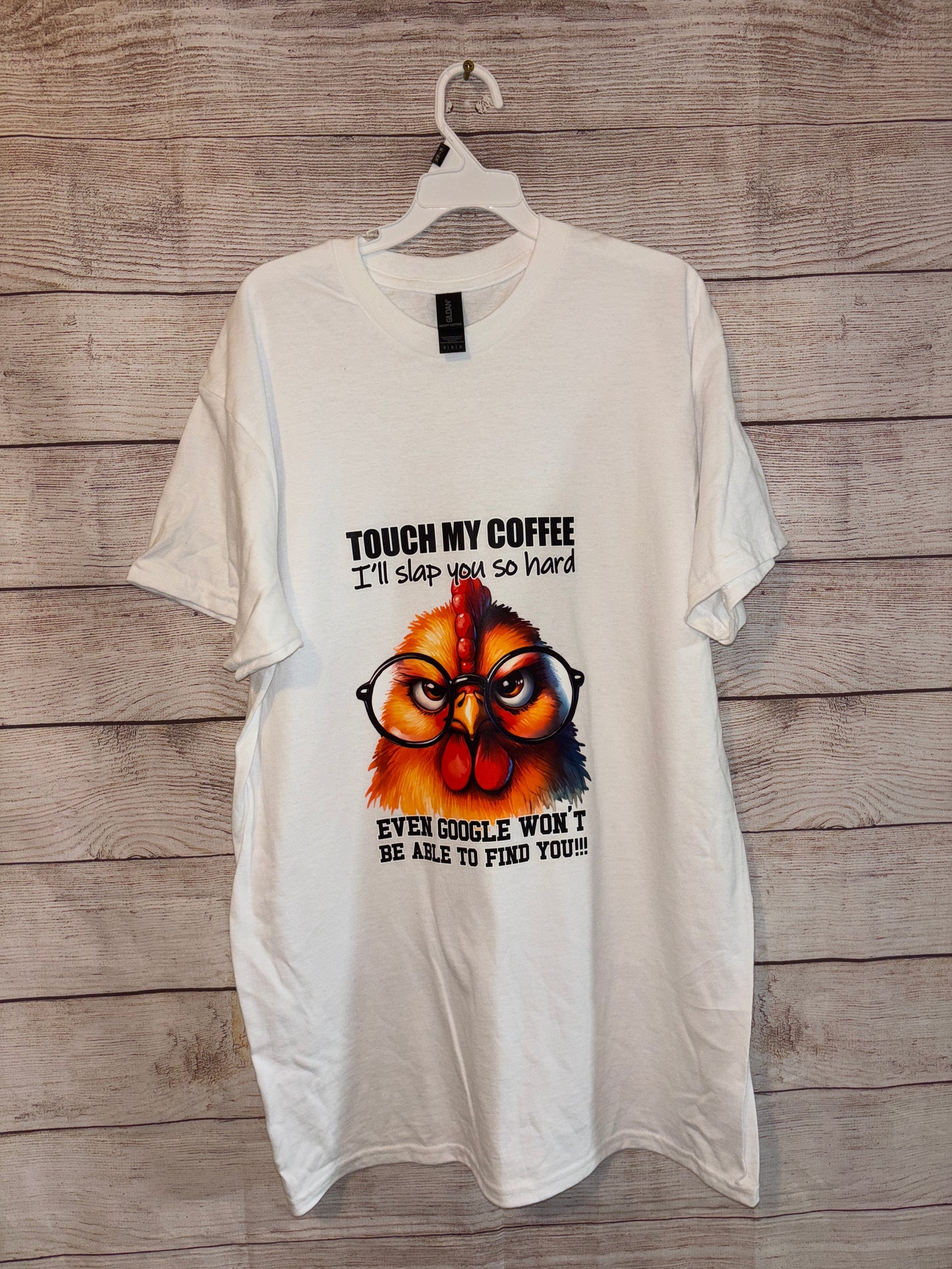 “Touch My Coffee” Angry Chicken Funny T-Shirt