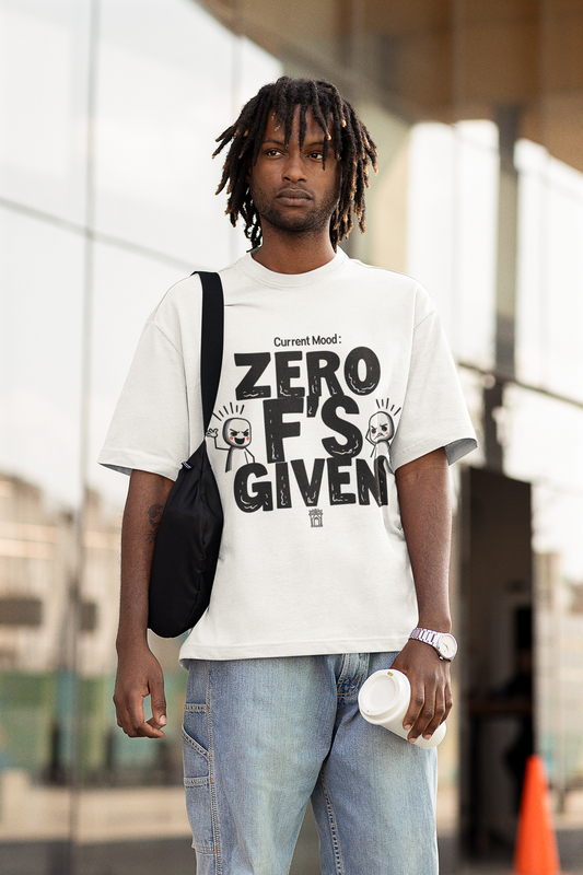 Zero F's Given Heat Transfer T-Shirt